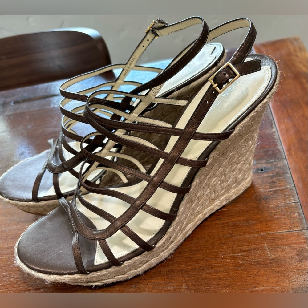 Via Spiga Tandy espadrille strappy sandal bronze size 10